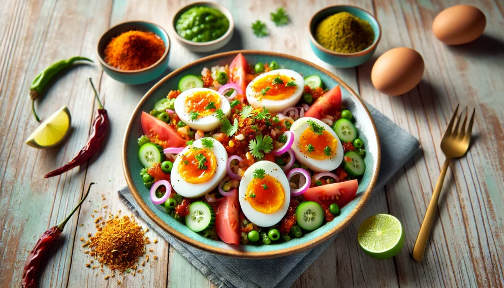 80429dd4-8db3-410a-bd5f-91521fae2726-1024x585 अंडा रेसिपी: एक नया अंदाज़ / Delicious Egg Chaat Bowl Recipe